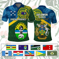 Custom Solomon Islands Provinces Polo Shirt Coat Of Arms With Flag Unique Version