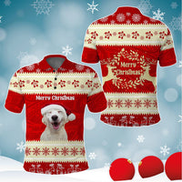 Custom Photo Polynesia Polo Shirt Xmas Vibes Polynesian Pattern