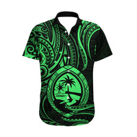 Polynesian Matching Dress and Hawaiian Shirt Guam Coat of Arms with Polynesian Tribal Tattoo Version LT9 - Polynesian Pride