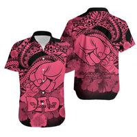 Matching Hawaiian Outfits For Couples Polyneisian Happy Father Day Dress and Hawaiian Shirt I Love You Dad Tribal Pink LT9 - Polynesian Pride