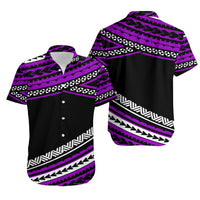 Polynesian Couples Matching Outfits Combo Long Sleeve Dress Simple Purple No.1 LT6 - Polynesian Pride