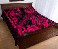 Hawaii Sea Turtle Quilt Bed Set Polynesia Kakau with Kanaka Maoli Pink LT9 - Polynesian Pride