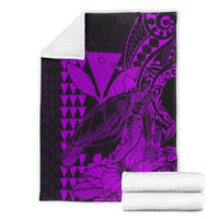 Hawaii Sea Turtle Blanket Polynesia Kakau with Kanaka Maoli Purple LT9 - Polynesian Pride