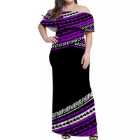 Polynesian Matching Dress and Hawaiian Shirt Simple Purple No.1 LT6 - Polynesian Pride