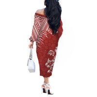 Hawaii Summer Couples Matching Outfits Combo Long Sleeve Dress Mix Polynesian Red LT6 - Polynesian Pride