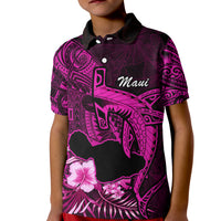 Hawaii Islands Polo Shirt Maui Map Hawaiian Shark With Tropical Flowers LT14 - Polynesian Pride