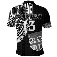 Custom Fiji Rugby Sevens Polo Shirt - Fijian 7s Tapa Polynesian Custom Text and Number LT13 - Polynesian Pride