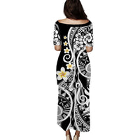 Plumeria Polynesian Puletasi Dress Trending Black LT6 - Polynesian Pride