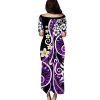 Plumeria Polynesian Puletasi Dress Trending Purple LT6 - Polynesian Pride