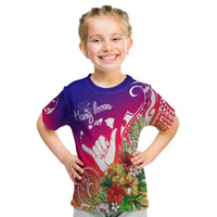 Hawaii Sunset With Hibiscus Kid T Shirt Shaka Hang Loose LT7 Youth XL Size14 - Polynesian Pride