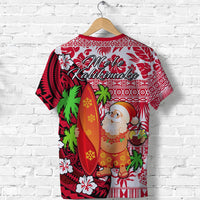 Mele Kalikimaka T Shirt Christmas Hawaii with Santa Claus LT13 - Polynesian Pride