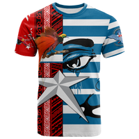 Free West Papua Birds of Paradise Polynesia T Shirt LT2 BLUE - Polynesian Pride