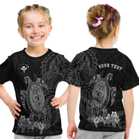 (Custom Personalised) Hawaii Polynesian T Shirt Kid Gray Sea Turtles Hawaiian LT13 Youth XL Size14 - Polynesian Pride