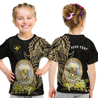 (Custom Personalised) Hawaiian Polynesian T Shirt Kid Gold Seal Of Hawaii LT13 Youth XL Size14 - Polynesian Pride