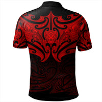 New Zealand Polo Shirt Maori Red Pattern