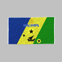 Malampa Vanuatu Flag Style With Polynesian Pattern Bath Towel LT9 Green - Polynesian Pride