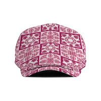 Akala Palaka Quilt Hawaii Jeff Hat Hawaiian Tropical Monstera Sea Turtle LT14 Pink - Polynesian Pride
