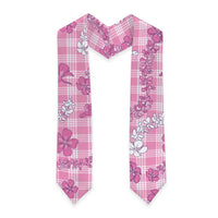 Alaka Aloha Hawaii Graduation Stole Plumeria Lei With Palaka Motif LT14 One Size Pink - Polynesian Pride