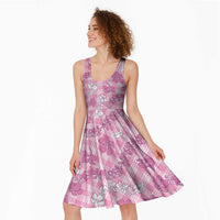 Alaka Aloha Hawaii Midi Dress Plumeria Lei With Palaka Motif - Polynesian Pride