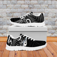 All Black New Zealand Sneakers Aotearoa Silver Fern With Manaia Maori Unique