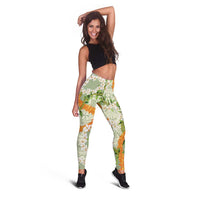 Aloha Festive Hawaii Leggings Mokihana - Maile Leis in Muted Summer LT7 - Polynesian Pride