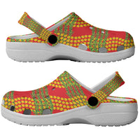 Aloha Hawaii Ilima Maile Lei Clogs Shoes Palaka Inspired Hawaiian-plaid Red