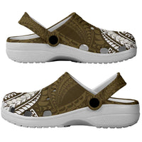 Aloha Hawaii Kalo Pikake Lei Clogs Shoes Chest Tattoo Gold Hawaiian Pattern LT14 - Polynesian Pride