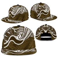 Aloha Hawaii Kalo Pikake Lei Snapback Cap Chest Tattoo Gold Hawaiian Pattern LT14 - Polynesian Pride