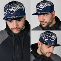 Aloha Hawaii Kalo Pikake Lei Snapback Cap Chest Tattoo Oxford Blue Hawaiian Pattern LT14 - Polynesian Pride