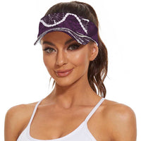 Aloha Hawaii Kalo Pikake Lei Sun Visor Cap Chest Tattoo Purple Hawaiian Pattern