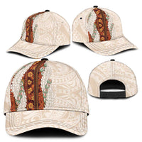 Aloha Hawaii Mikioi Lei Classic Cap Beige Tropical Flower Pattern LT14 - Polynesian Pride