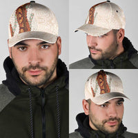 Aloha Hawaii Mikioi Lei Classic Cap Beige Tropical Flower Pattern LT14 - Polynesian Pride