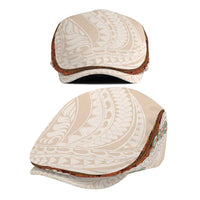 Aloha Hawaii Mikioi Lei Jeff Hat Beige Tropical Flower Pattern - Polynesian Pride