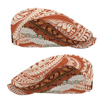 Aloha Hawaii Mikioi Lei Jeff Hat Cattail Red Tropical Flower Pattern - Polynesian Pride