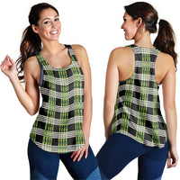 Aloha Hawaii Pakalana Pikake Lei Women Racerback Tank Palaka Inspired Hawaiian-plaid Black