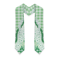 Aloha Hawaii Palaka Graduation Stole Green Plumeria Lei