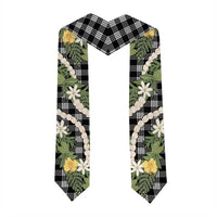Aloha Puakenikeni Anthurium Pikake Lei Graduation Stole Black Hawaiian Palaka Pattern