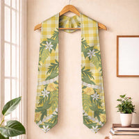 Aloha Puakenikeni Anthurium Pikake Lei Graduation Stole Gold Hawaiian Palaka Pattern LT9 One Size Gold - Polynesian Pride