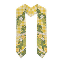Aloha Puakenikeni Anthurium Pikake Lei Graduation Stole Gold Hawaiian Palaka Pattern LT9 - Polynesian Pride