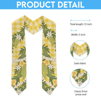 Aloha Puakenikeni Anthurium Pikake Lei Graduation Stole Gold Hawaiian Palaka Pattern LT9 - Polynesian Pride