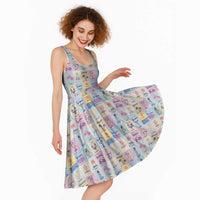 Aloha Summer Posters Grunge Textures Midi Dress