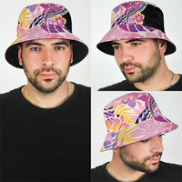 Aloha Vintage Hibiscus Lei Seamless Pattern Bucket Hat LT9 - Polynesian Pride