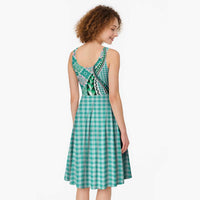 Aloha Vintage Palaka Floral Hawaiian Quilt Midi Dress Polu Motif - Polynesian Pride