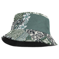 Aloha Vintage Plumeria Hawaiian Tapa Pattern Bucket Hat Dark Turquoise Hawaiian Tapa Pattern LT9 One Size Turquoise - Polynesian Pride