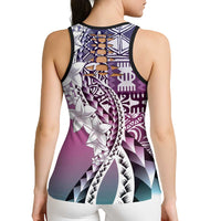 Aloha Vintage Plumeria Hawaiian Tapa Pattern Hollow Tank Top Gradient Hawaiian Tapa Pattern - Polynesian Pride