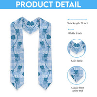 Anthurium Pikake Ti Leaf Palaka Graduation Stole Blue Version