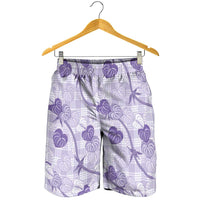 Anthurium Pikake Ti Leaf Palaka Shorts for Men Purple Version