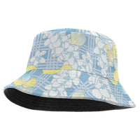 Anthurium Plumeria Lei Pastel Bucket Hat Blue Hawaiian Splendid Palaka