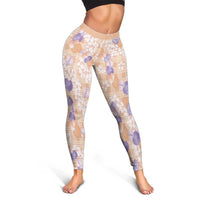 Anthurium Plumeria Lei Pastel Leggings Orange Hawaiian Splendid Palaka