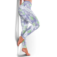 Anthurium Plumeria Lei Pastel Leggings Purple Hawaiian Splendid Palaka